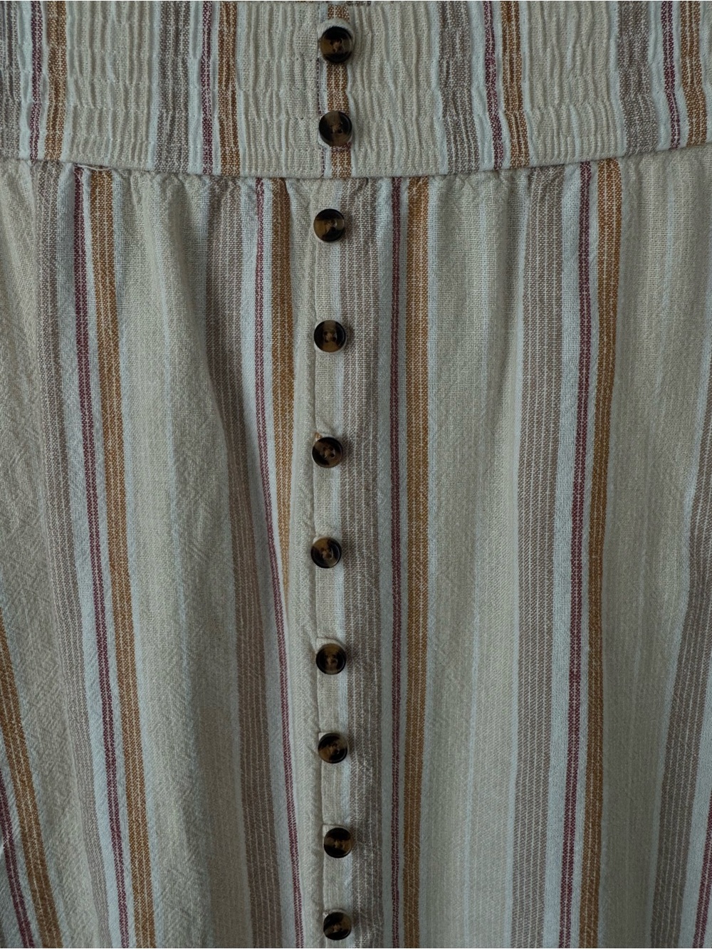 Sonoma Cream Midi Skirt with Tan & Brown Stripes - Picture 3 of 4